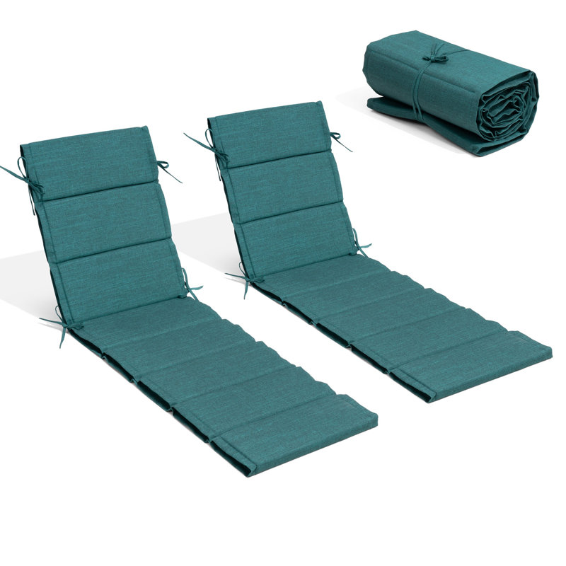 Latitude Run® Outdoor Seat/Back Cushion, Malachite Green, 21" W x 72" D