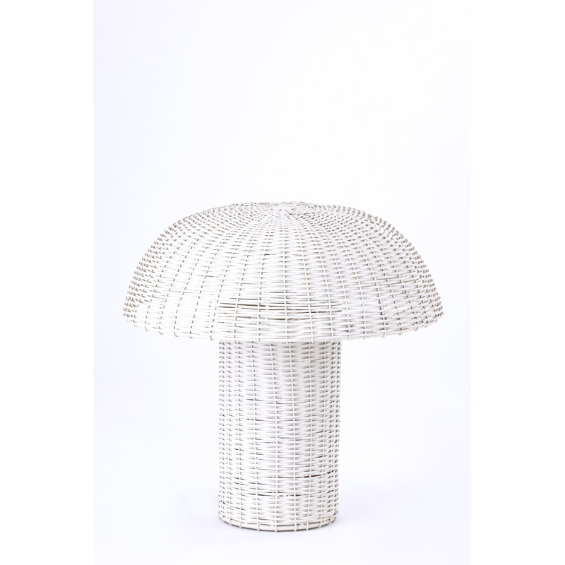 Grande lampe en fer blanc, H 13 po x l 14 po x P 14 po