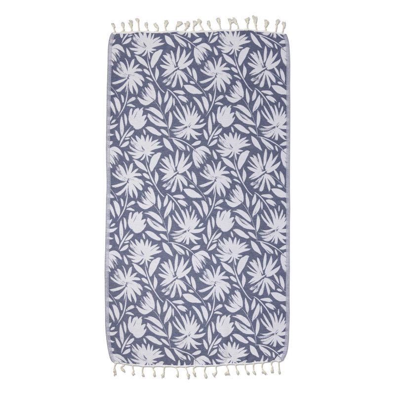 Serviette de plage en coton biologique Antalya, Marine