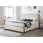 Lit en chenille beige et noyer-409930410