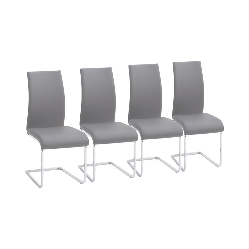 Cathey Upholstered Cantilever  Dining Chair, Grey