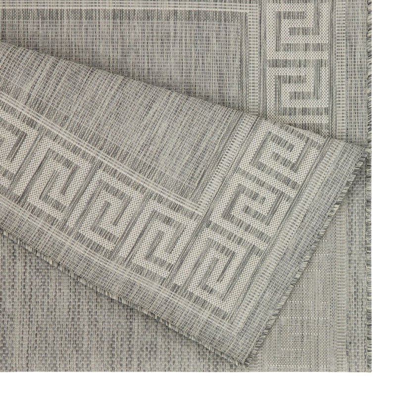 Sunshine Gchar2003 Silver 7Ft. 10In. X 10Ft. 3In. Area Rug - Suitable For Indoor & Outdoor. Stain , Polypropylene For Indoor/Outdoor Use.