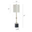 Halle Brass Buffet Lamp - Modern Design on Black Pedestal Base - Cream Shade