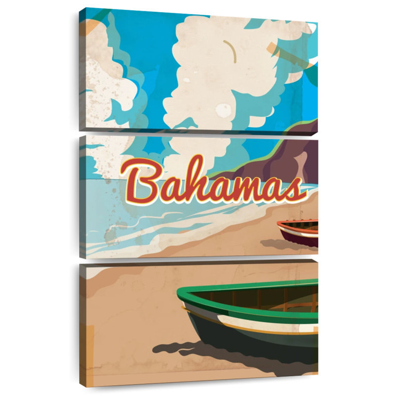 Affiche rétro Gillard Bahamas, H 50 po x l 32 po