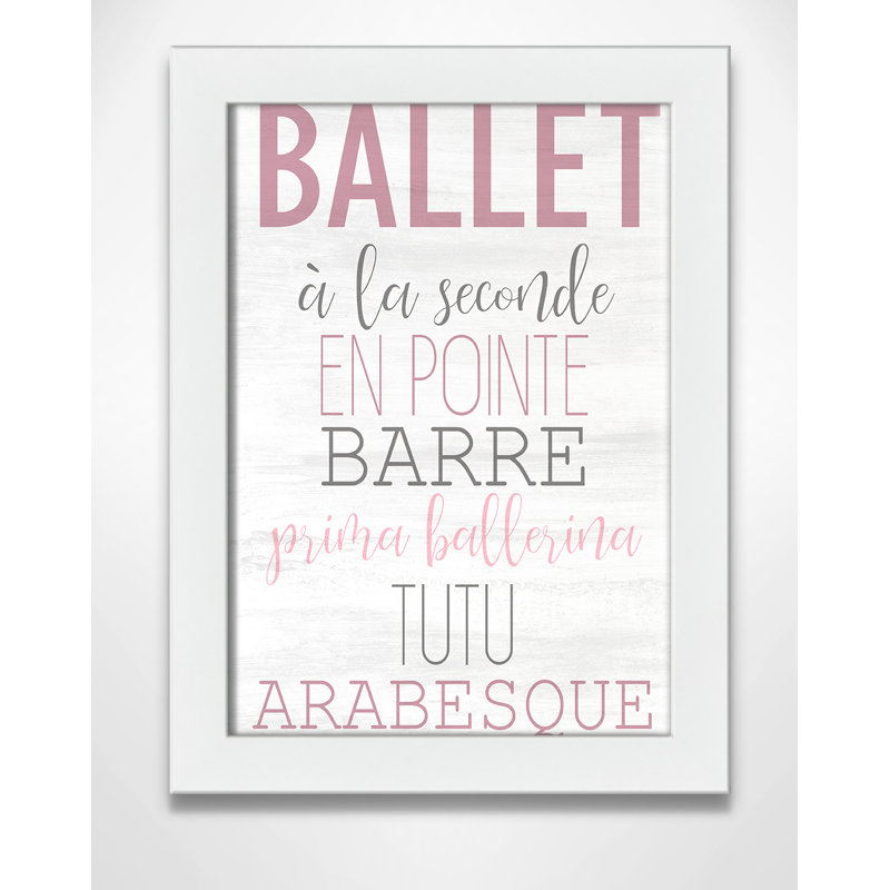 Ballet toute la journée 2, H 16 po x l 12 po x P 0,63 po, Cadre à grain de bois blanc