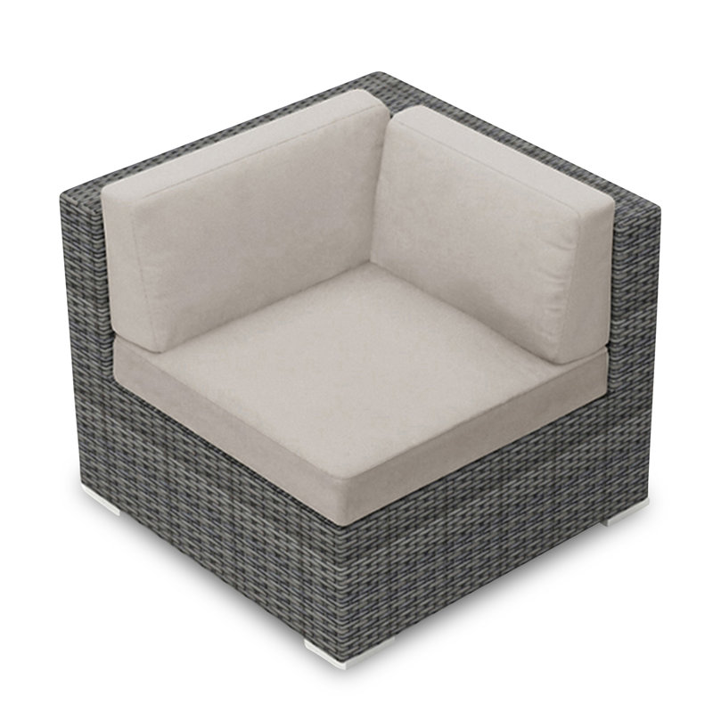 Chaise de patio avec coussin Suffern, Argent coulé Sunbrella®