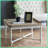 French Country Square Coffee Table for Living Room - 33x33x19", Aged White Base &amp; Natural Wood Top, Versatile Design