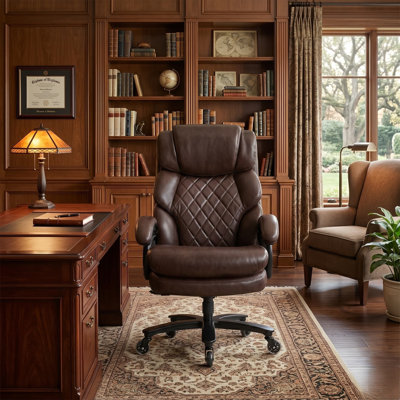 800lbs Big And Tall Executive Office Chair, Pu Leather Ergonomic Desk Chair With Adjustable Backrest And Thick Padded Cushion, Heavy Duty Chair For Home Or Office