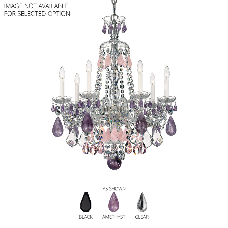 Hamilton 7 - Light Glass Chandelier, Silver, Amethyst
