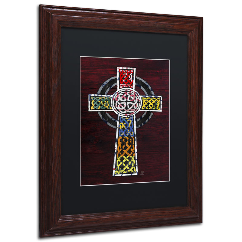 « celtique cross », impression encadrée sur toile, H 14 po x l 11 po x P 0,5 po