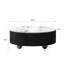 Table basse ronde rustique de 90 cm (35,4 pouces) avec 2 tiroirs et plateau en pierre frittée, noire-430050844
