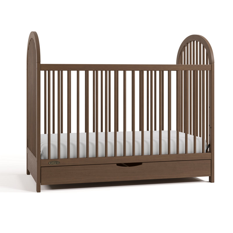 Lit de bébé convertible 3-en-1 avec tiroir Graco Olivia, Noisette