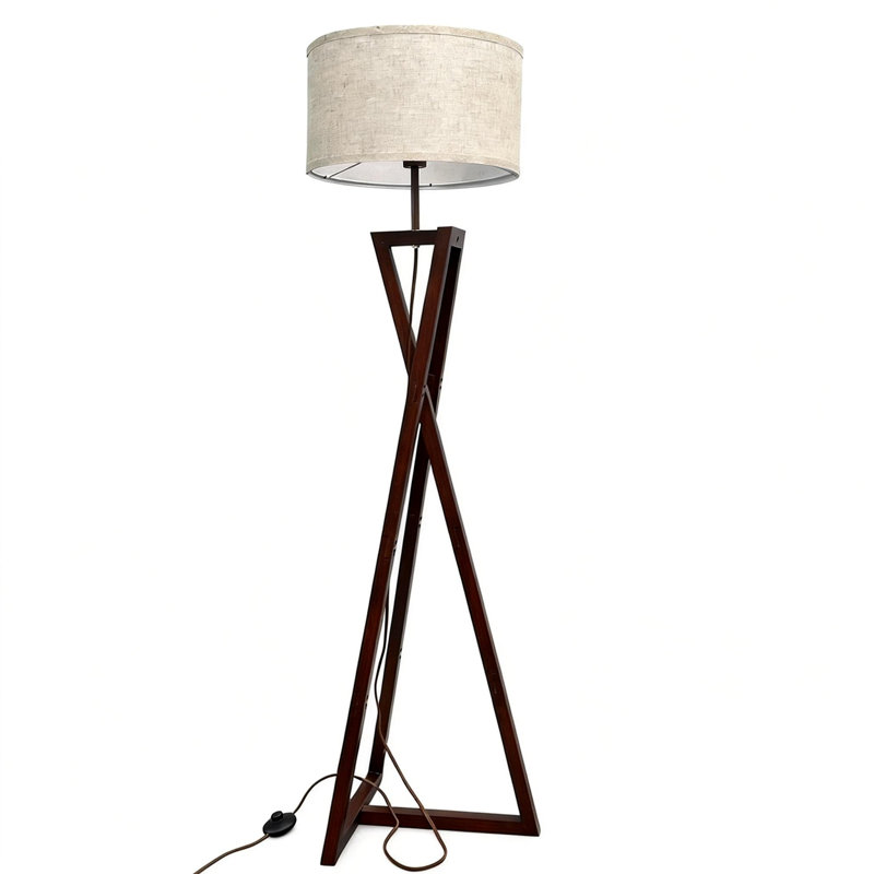 153cm Powder Coated Tripod Floor Lamp, Black