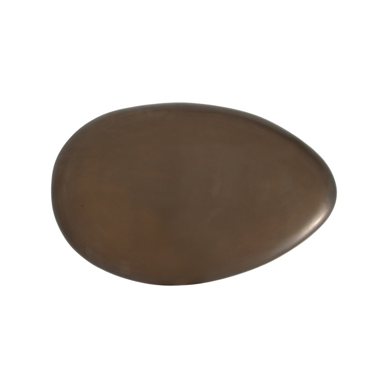 River Stone Solid Coffee Table, 14" H x 42" L x 26" W, Bronze