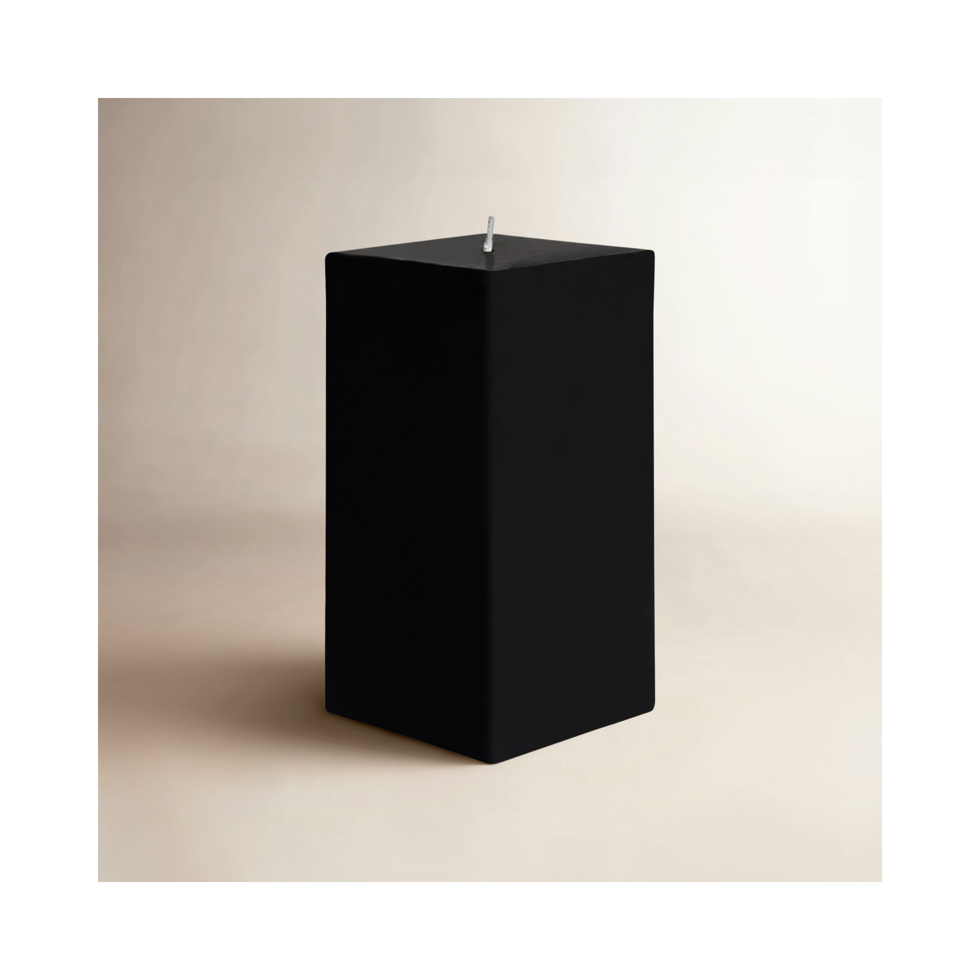 Square Pillar Candle, 1 Candle, 6" H x 3" W x 3" D, Black