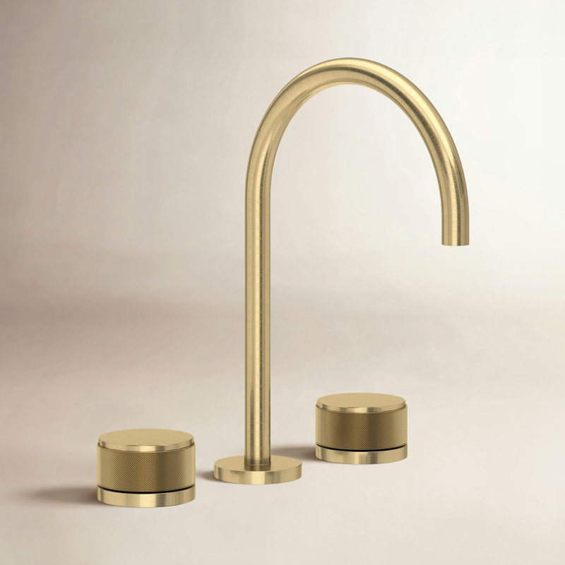 Amahle Widespread Lavatory Faucet with C-Spout, Antique Gold