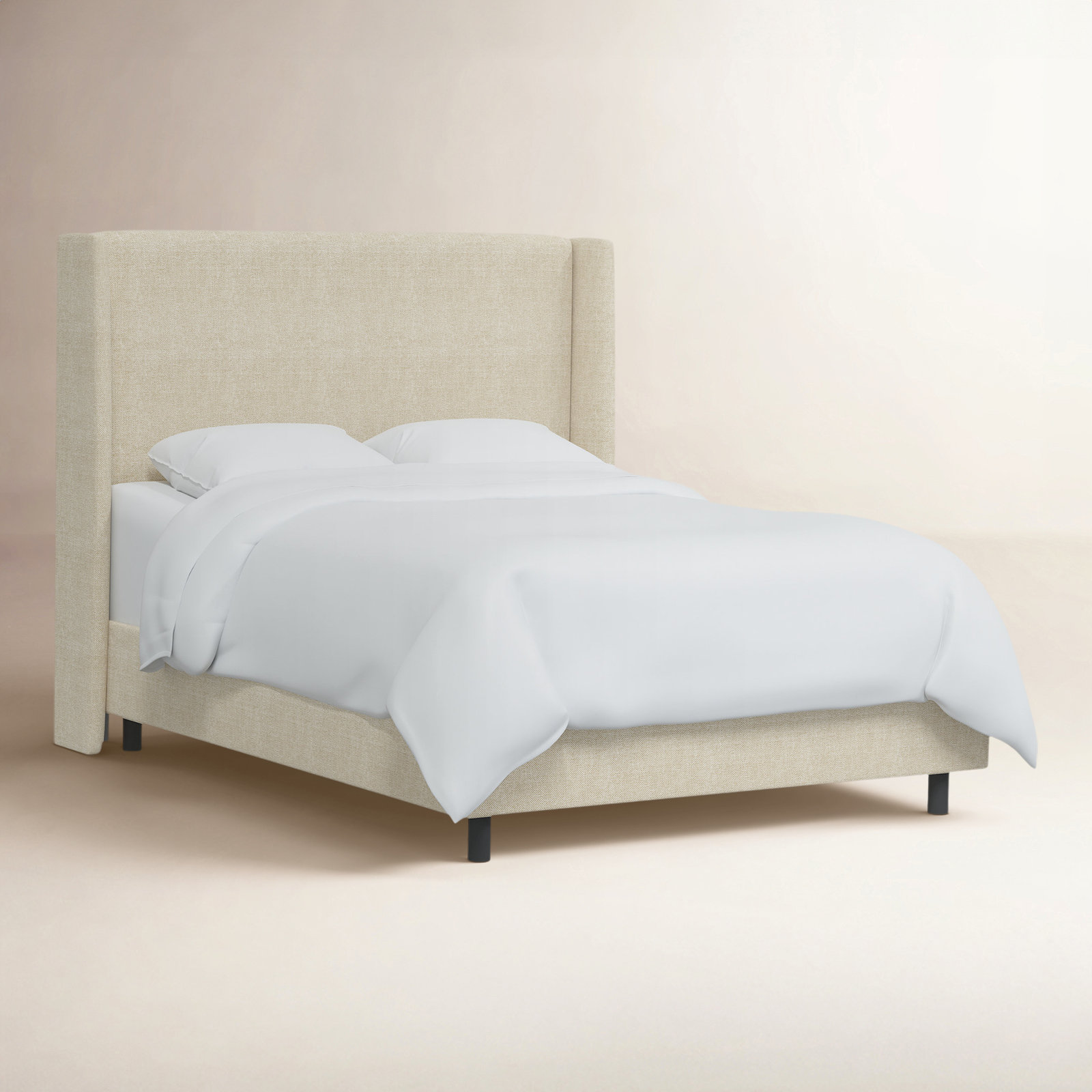 Tilly Upholstered Wingback Bed, Full, Milsap Canvas Sustain® Tweed