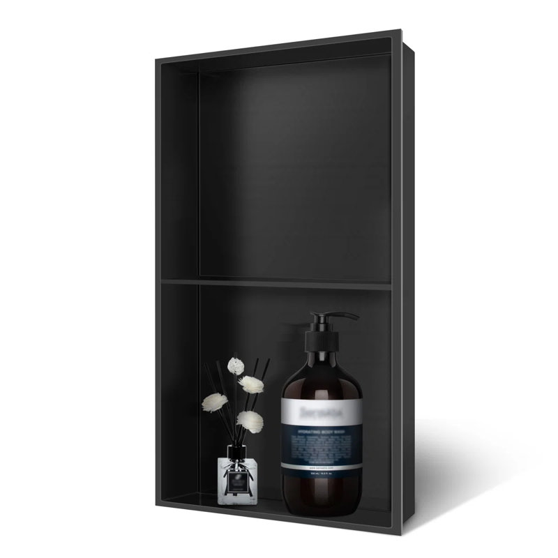 Berg noir mat de 8 po X P 24 po H x 4 po D Niche de douche, Noir mat