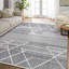 Tapis bleu antidérapant tissé à motif géométrique bleu
