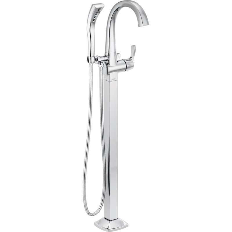 Stryke Single Handle Floor Mounted Freestanding Tub Filler Trim, Chrome, Lever Handle