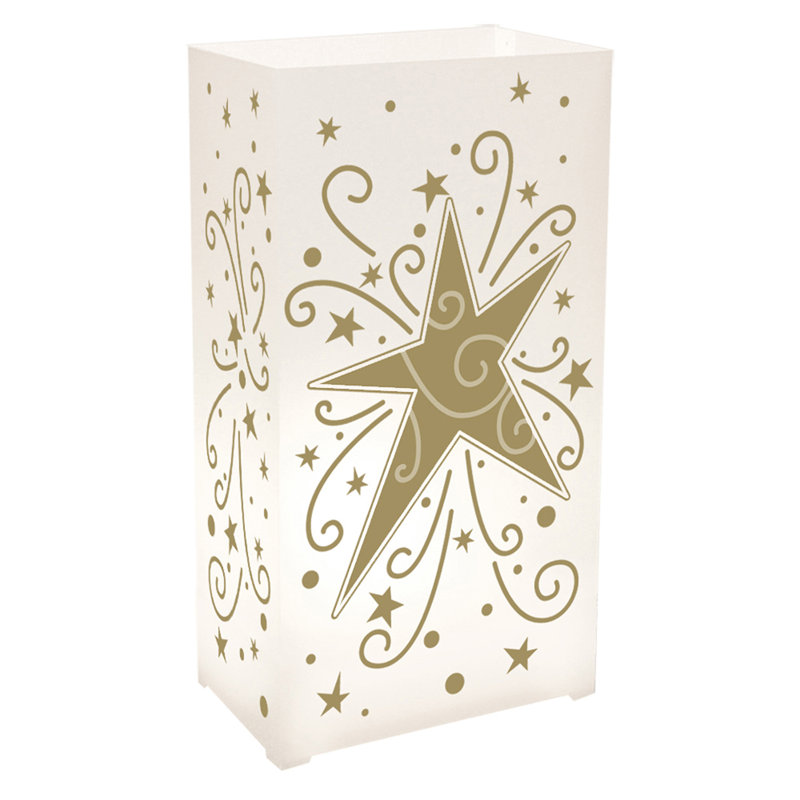 Plastic Luminaria Lanterns - Gold Star