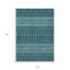Tapis lavable extérieur bleu sarcelle 10 pi x 14 pi bleu turquoise et ivoire Tribal