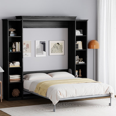 Lit escamotable Murphy avec tablettes de rangement