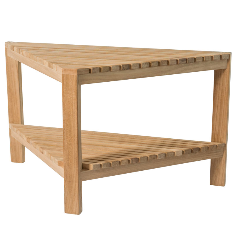 Hieu 31.5'' W Teak Corner Shower Bench