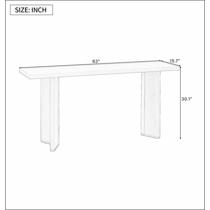 Élégante console avec placage de pin et pieds géométriques, idéale pour le salon, le bureau et la salle à manger, Noir