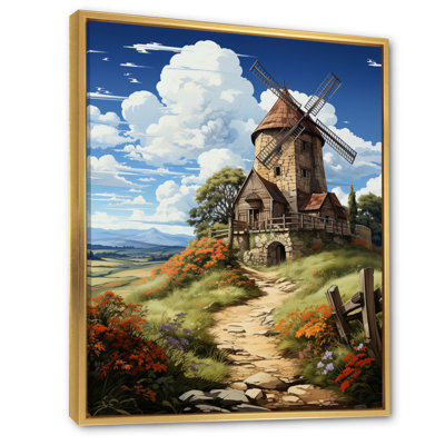 «Countryside the Old Windmill II», reproduction sur toile flottante