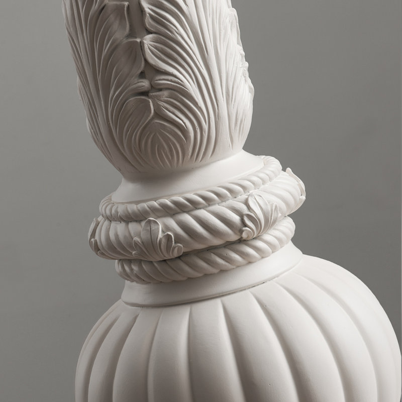 Lampes sur pied en résine blanche et acrylique, Blanc