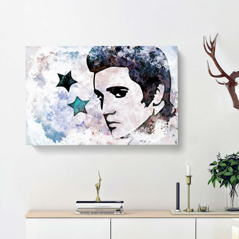Elvis Presley Stars in Abstract - Wrapped Canvas, 40cm H x 60cm W x 3cm D