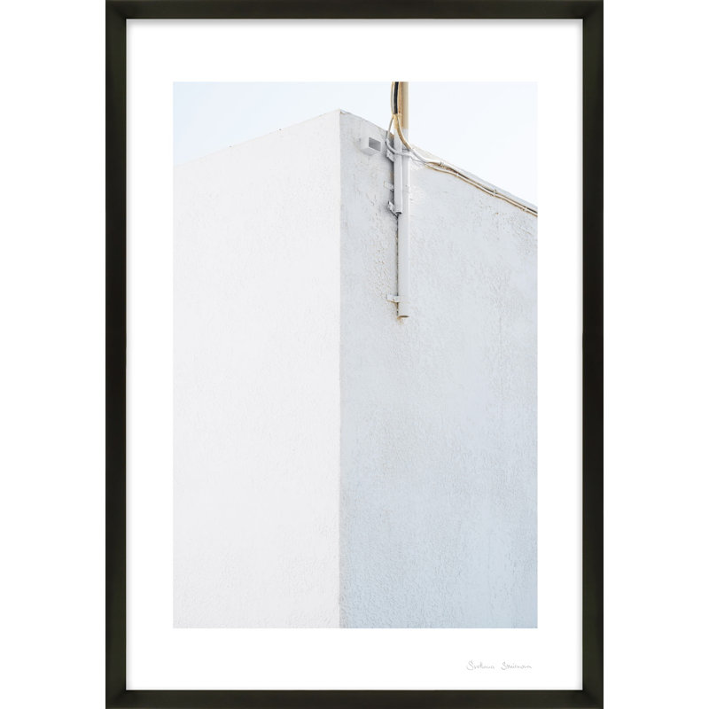 SV00207_White Fragments From Greece 1.1 By Svetlana Smirnova - Framed Wall Art, 30" H x 21" W x 1.25" D, Black Framed