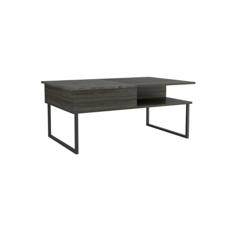 Table basse à plateau relevable en métal gris et onyx 41 po Gracie Mills
