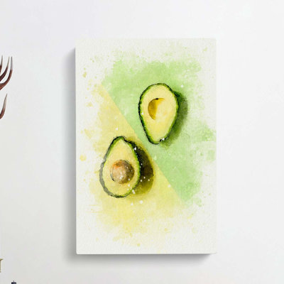 Avocado Split in Abstract - Wrapped Canvas