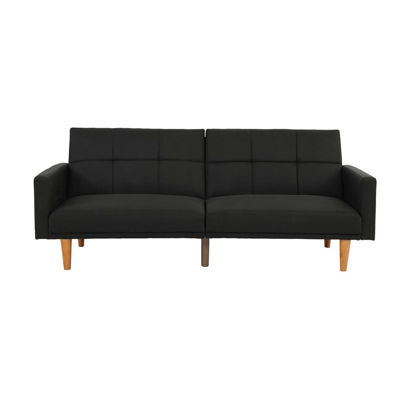 Josclyn 71 " Upholstered Convertible Sofa, Black Fabric
