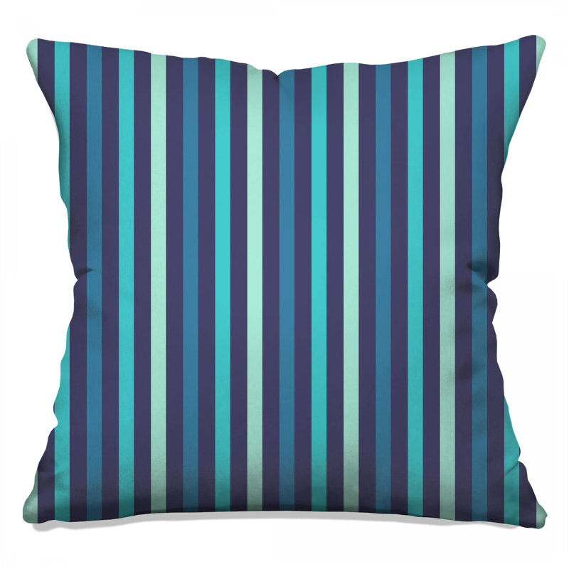 Coussins décoratifs à rayures verticales bleues, 14 X 14 pouces