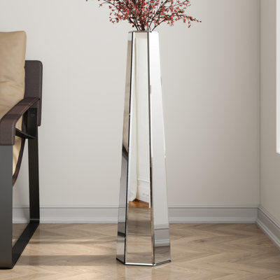 Gudrun 30" Handmade Mirrored Glass Floor Vase