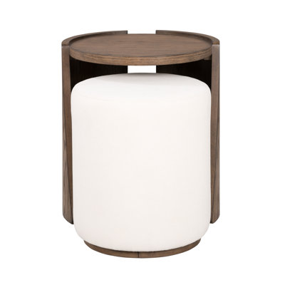 Lyra End Table with Pouf