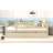 Full Size Daybed With Trundle And Secure Fence Guardrails In Natural Wood. Ensures A Restful Night. Space Optimization. No Box Spring Required Size Wood Guardrails. Improves Bedroom Practicality.-1966145244