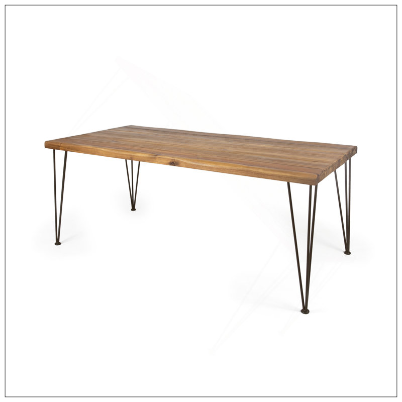 Table à manger rectangulaire en bois et métal Zion
