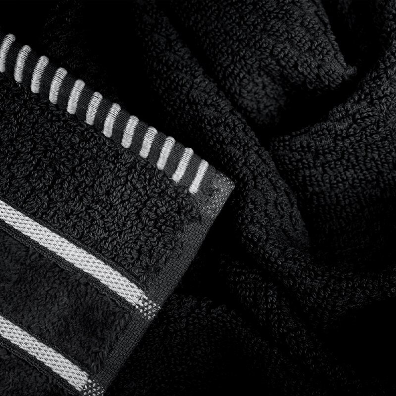 Ensemble de serviettes de bain 100% coton 6 pièces Holmer, Noir
