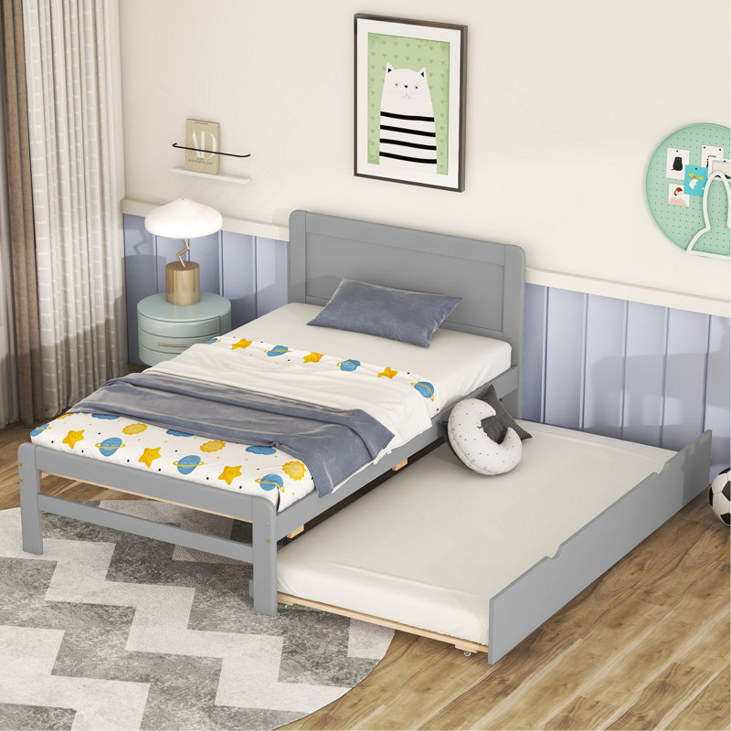 Base de lit plateforme robuste et élégante avec lit gigogne pour plus d'espace de sommeil et de longévité.