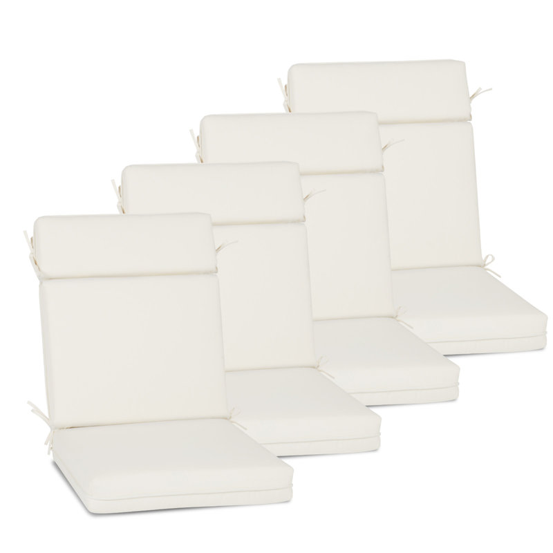 Ensemble de 4 coussins de chaise d'extérieur à haut dossier, L 20 po x P 17 po, Ivoire ivoire