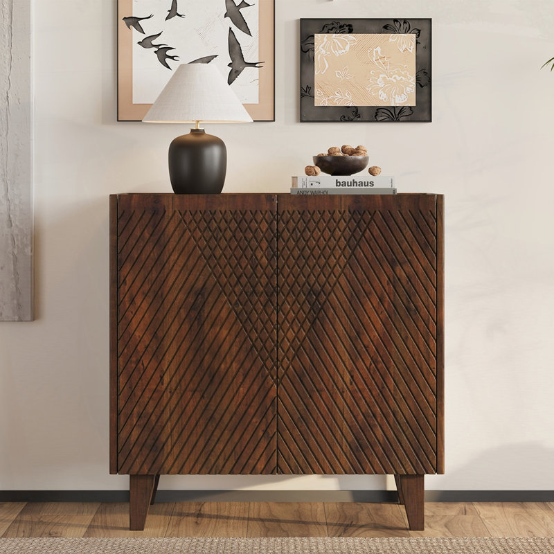 Armoire d'appoint en bois avec rangement, Miel