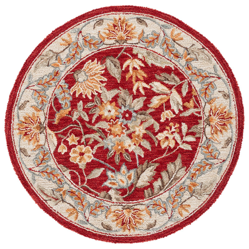 Tapis oriental en laine touffeté à la main Hollander, Rond 3 pi