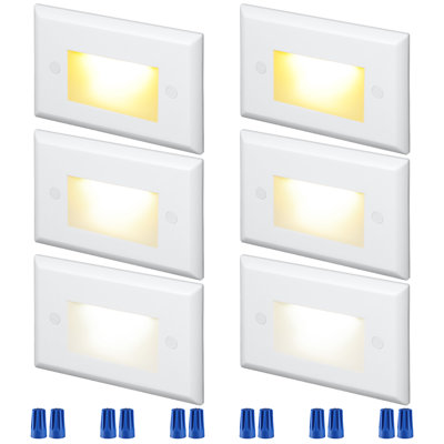 Commercial 3CCT LED Step Light, Dimmable Horizontal Stair Lights for Indoor/Outdoor, 120V-277V Line Voltage, 2.5W Zinc Alloy Staircase Lights, Oil Rubbed Bronze