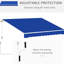Auvent de patio bleu 8 pi x 7 pi - Pare-soleil rétractable manuel pour terrasse réglable