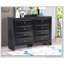 Commode Marilla G1500-D, noire avec façades de tiroirs biseautés en résine moulée et fabrication en queue d'aronde pour la durabilité-1084260562