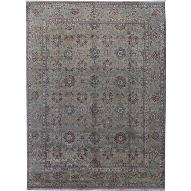 Tapis crème et crème noué à la main de haute qualité